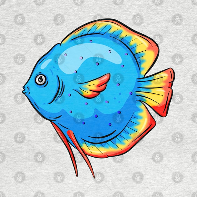 Tropical Fish Cartoon Illustration Goldfish Design by Squeeb Creative